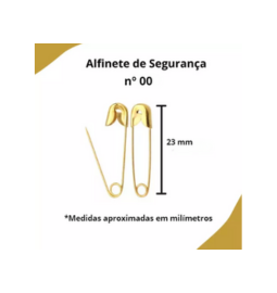 ALFINETE DE SEGURANCA DOURADO N.00 C/100UN