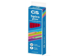 CANETA ESF 0,7MM CIS SPIRO GLOW VERMELHA C/12