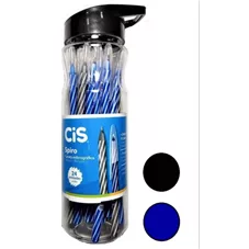 CANETA ESF CIS SPIRO 0,7MM AZ/PT C/24