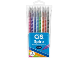 CANETA ESF CIS SPIRO 0,7MM ESTOJO C/8