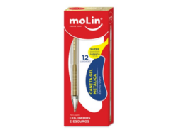 CANETA GEL METALIC C/12 OURO