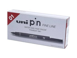 CANETA UNI PIN 0.1 PRETA CX C/12