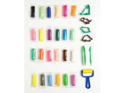 KIT MASSA DE MODELAR OVO DINO - 24 CORES + 7 MOLDES