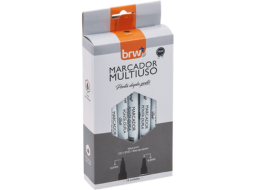 MARCADOR PONTA DUPLA PRETO C/12