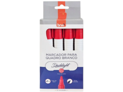 MARCADOR QUADRO BRANCO DASHLIGHT VERMELHO CX/12UN